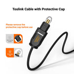 CableCreation optical cable connected to home theater soundbar.