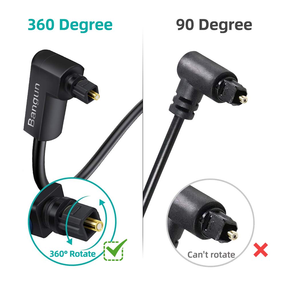 Right angle Toslink connector for wall mounted TV