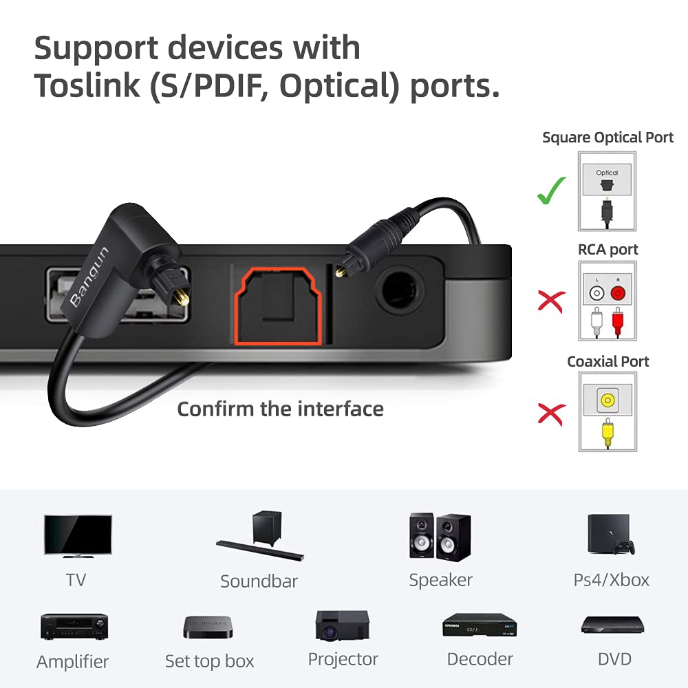 Bangun digital audio cable connected to sound bar