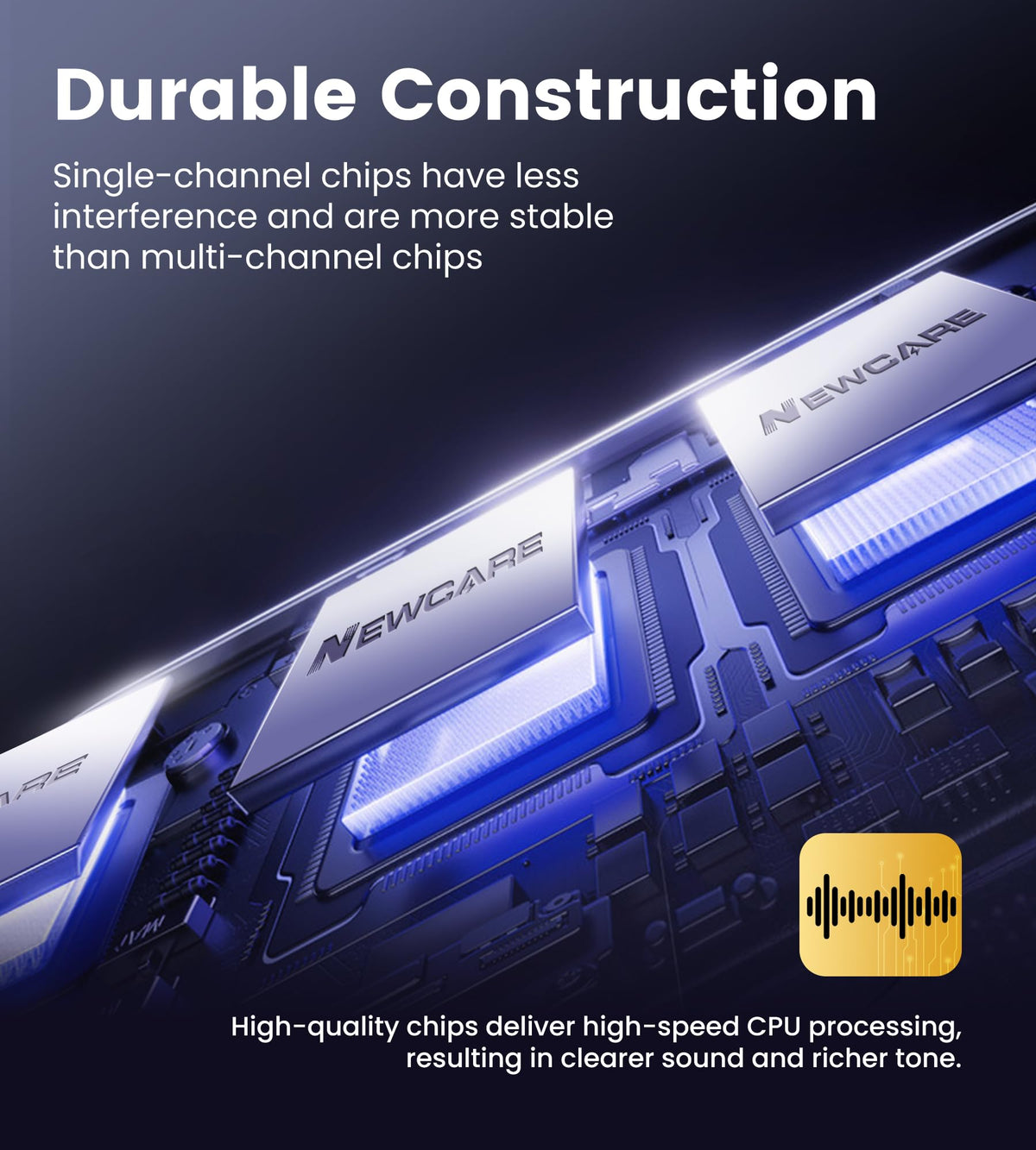 Newcare audio splitter packaging and included accessories