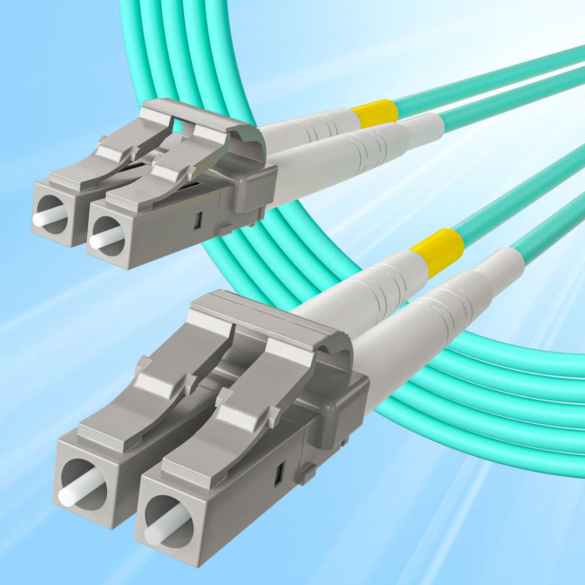 Close up of 10Gtek LC fiber connector ferrules