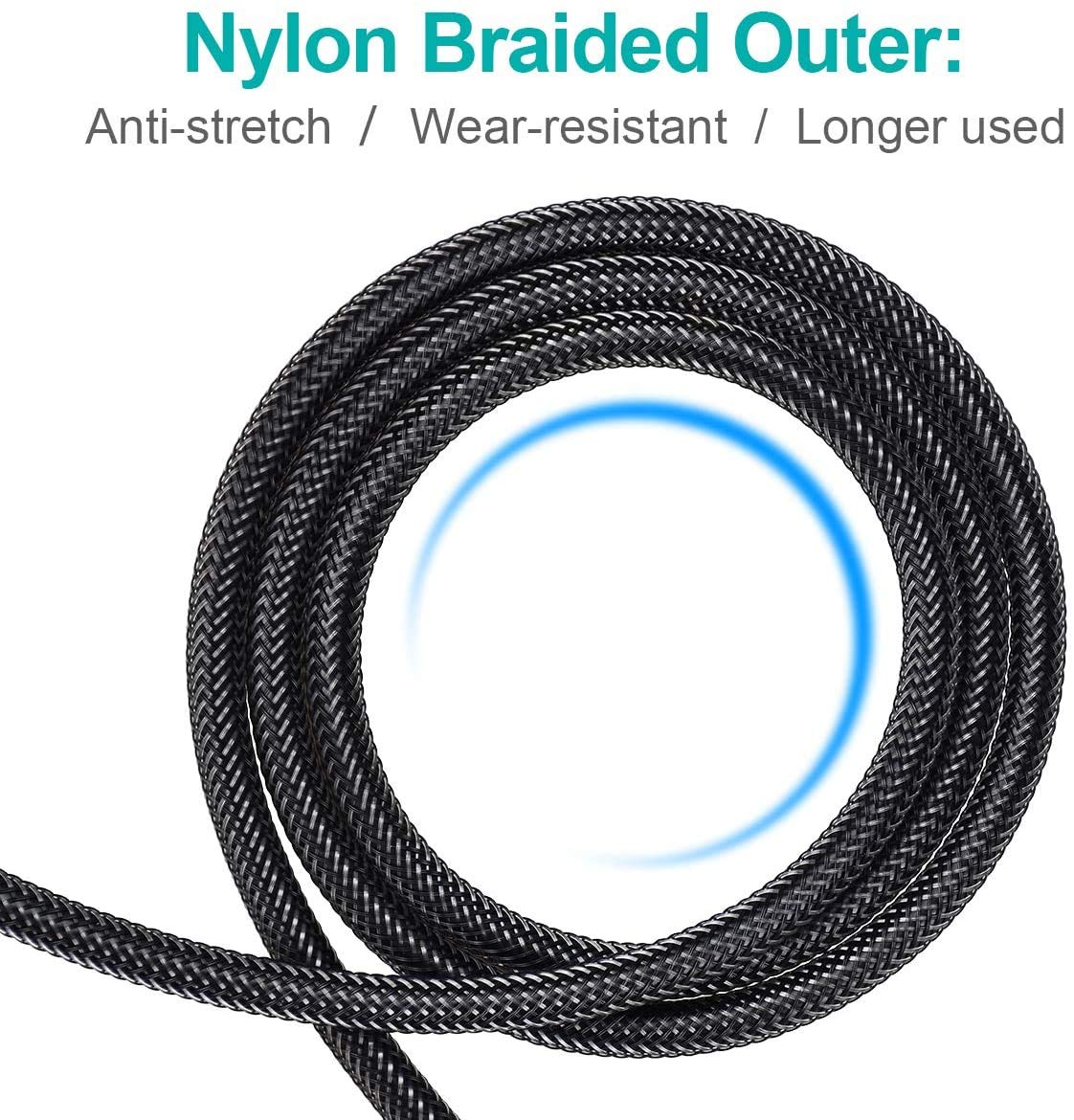 Full view of 1 meter grey optical audio cord