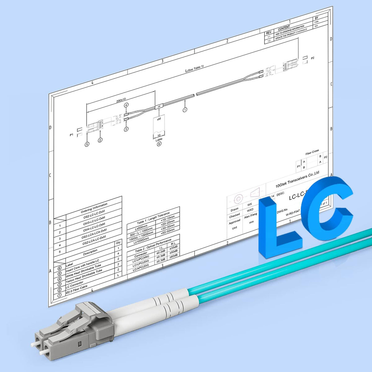 Detailed view of the 10Gtek cable bend-insensitive jacket