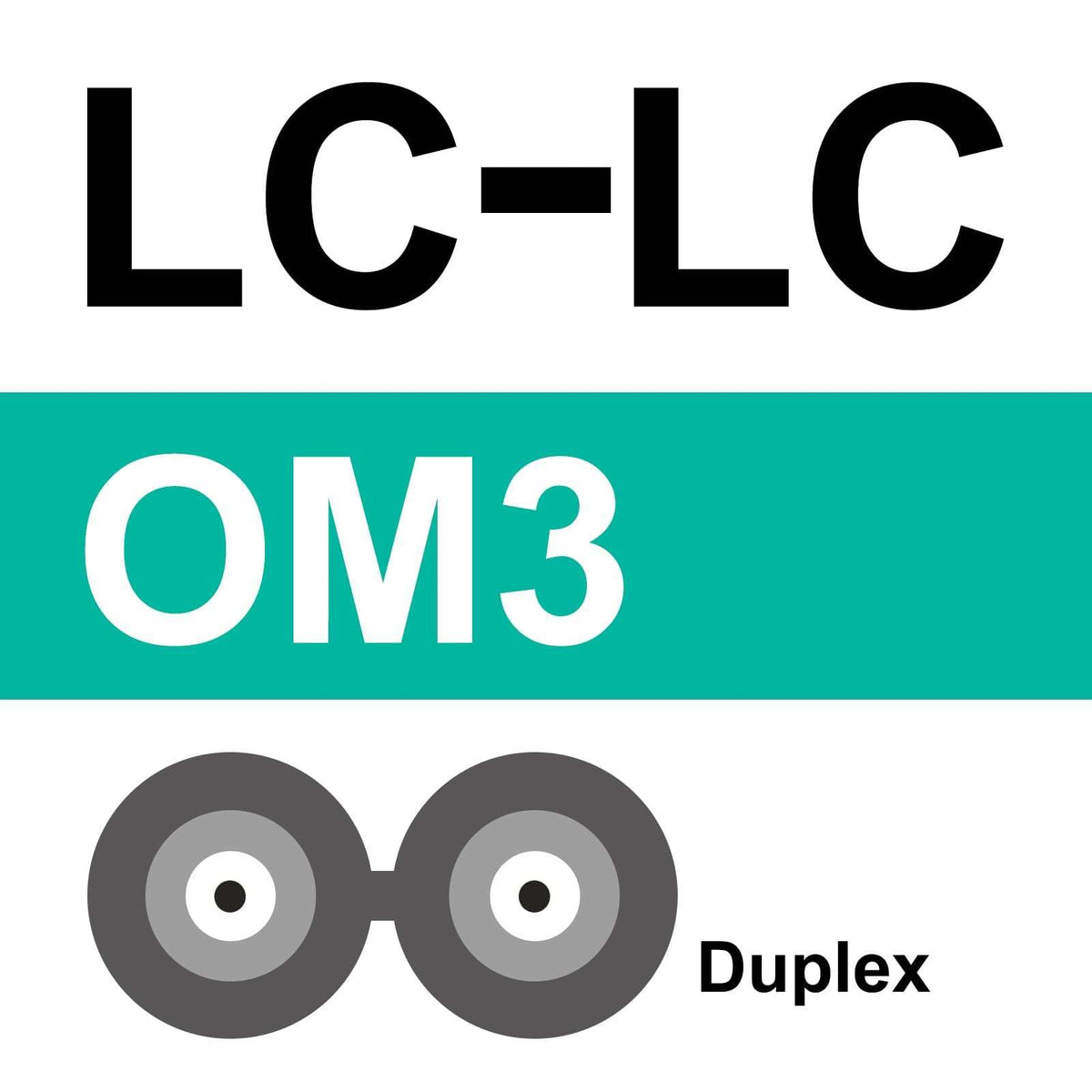 Side view showing 1-meter length of 10Gtek fiber patch cord