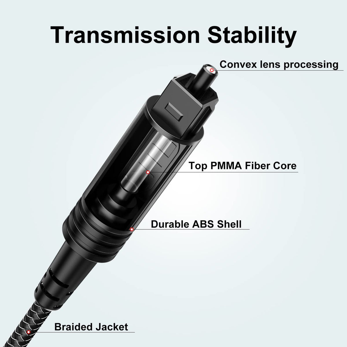 Close up of EMK Toslink connector for home theater systems
