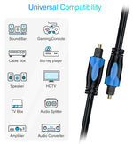 BlueRigger optical cable connected to home theater system