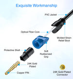 BlueRigger optical cable showing CL3 rated PVC jacket