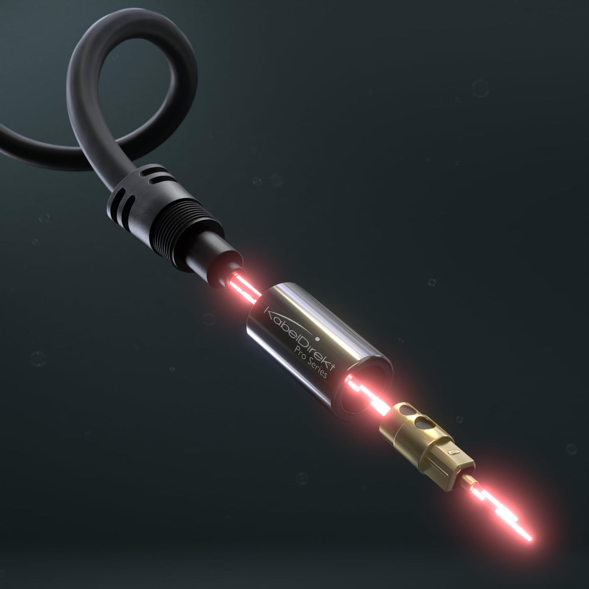 Top view of digital optical audio cord ends