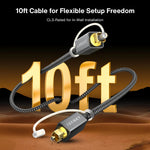 Ivanky 3 meter Toslink fiber optic audio cable connector