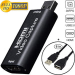 BlueAVS HDMI to USB 1080P streaming device showcasing the gold-plated HDMI input connection.