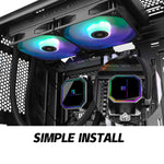 The magnetic removable top cover of the Thermalright liquid cooling pump highlighting the premium aluminum alloy shell.