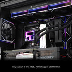 Complete liquid cooling kit layout including mounting fasteners and brackets.