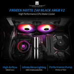Thermalright 240mm liquid cooler pump head featuring addressable RGB lighting profile