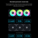 Lian Li high performance liquid CPU cooler demonstrating the clean layout of the daisy chain cable connection system