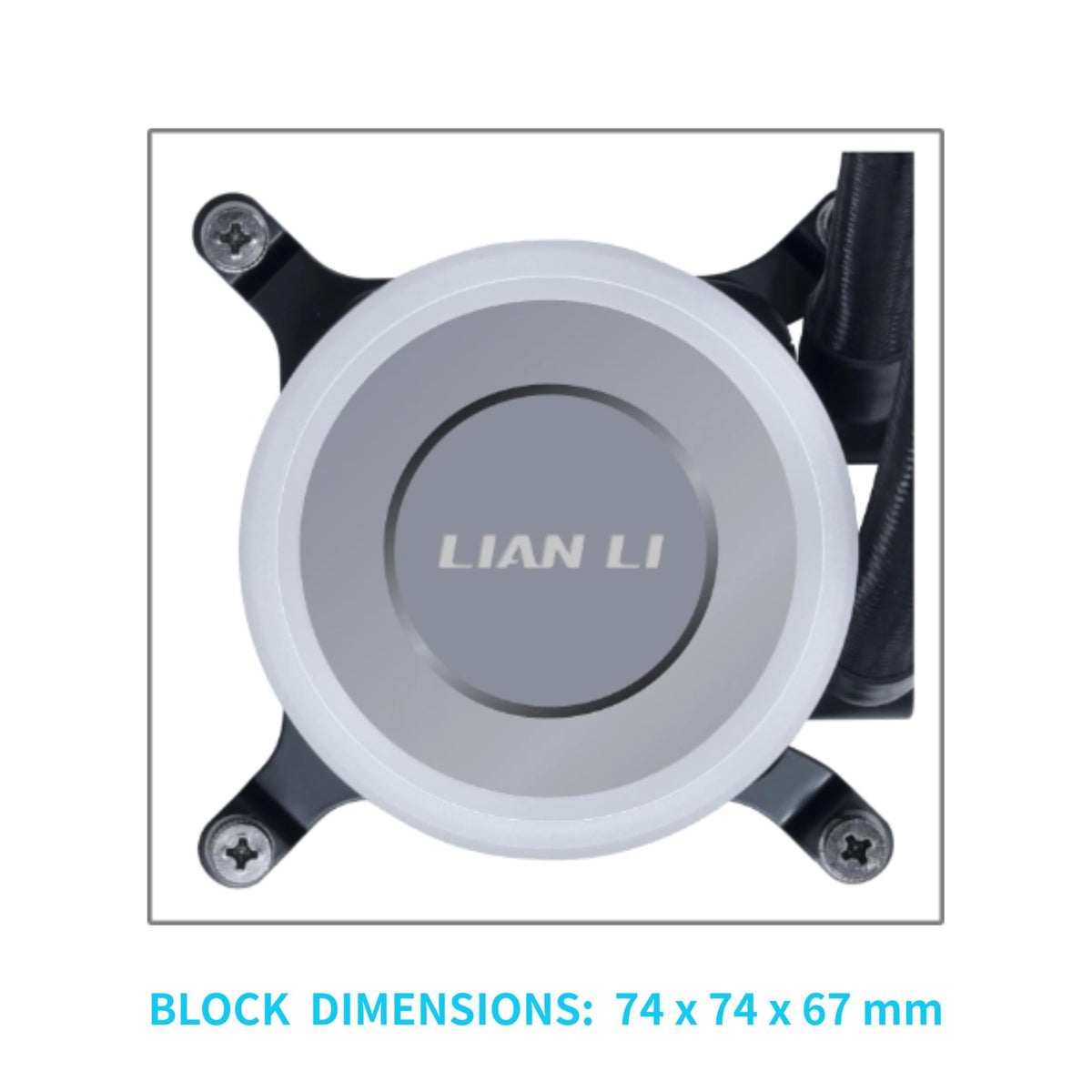 Lian Li Galahad II Lite ARGB computer cooling system operational view inside a modern desktop chassis with active vibrant lighting effects