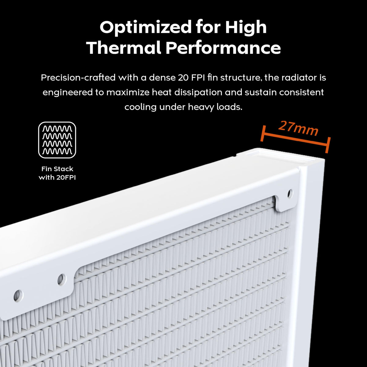 Montech LightFlow 360mm AIO liquid cooler radiator showing the high density fin structure and pre installed fans.