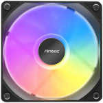 Three 120 millimeter PWM fans with hydraulic bearings displaying synchronized custom color profiles