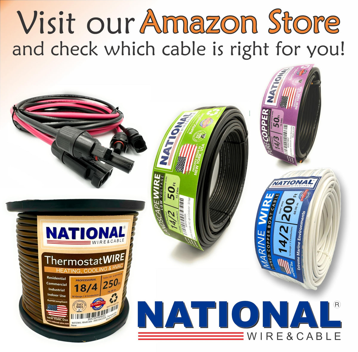 National Wire and Cable white speaker wire coil ready for installation