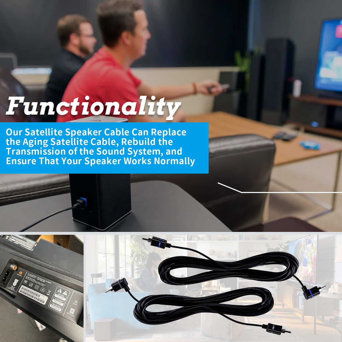 Replacement audio cables for Vizio surround systems