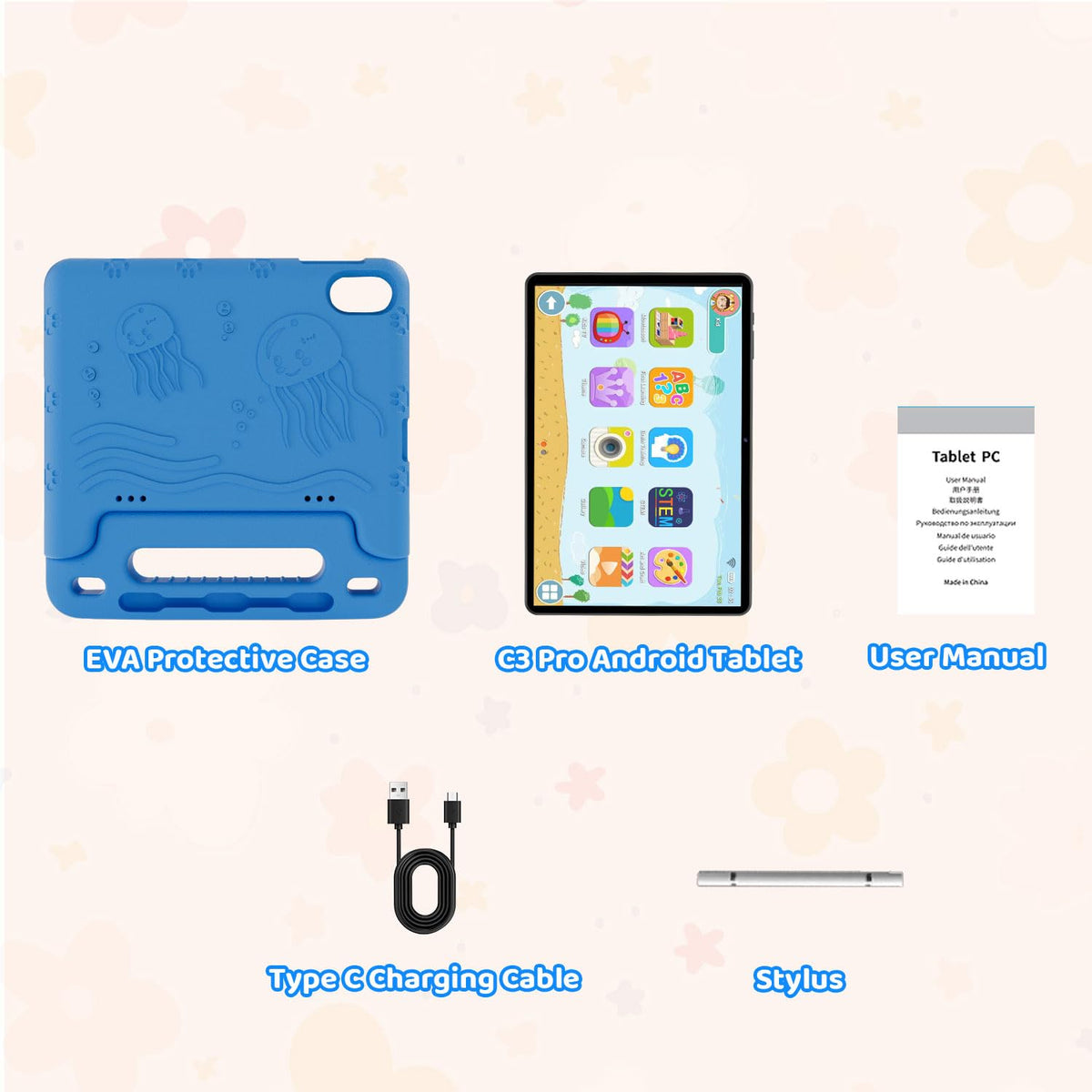 Wxunja tablet in packaging box for kids gift