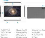 Ecopad 10.1 Inch Android 15 Tablet packaging and accessories