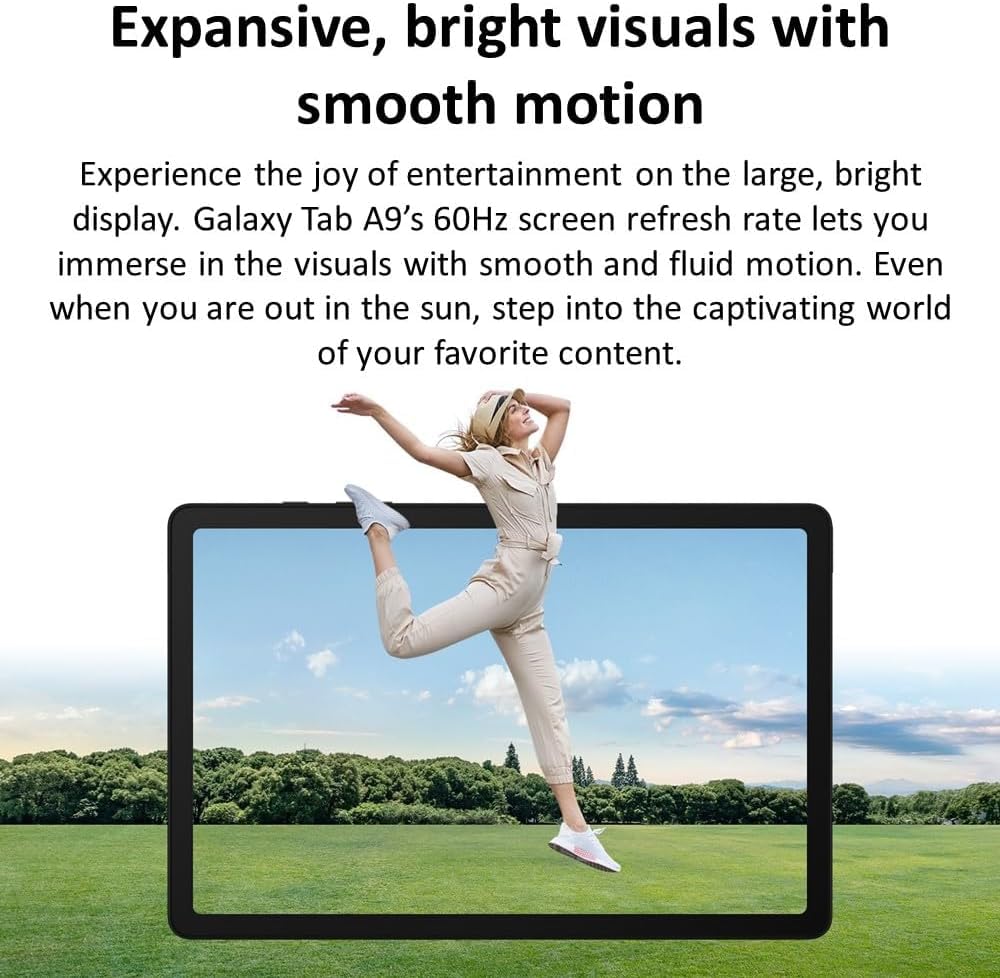 Samsung Galaxy Tab A9 4G LTE model side profile and speakers