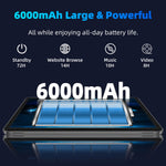 Back view of Tuohaitime Android 14 tablet black finish