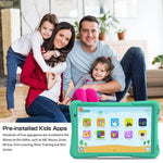 Side view of Pritom kids tablet featuring integrated kickstand