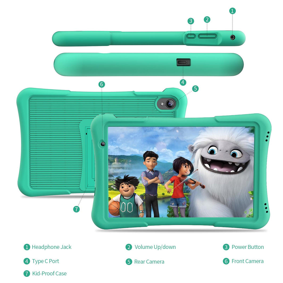 Child using Pritom 10 inch tablet for interactive learning