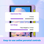 Close up of Urao kids tablet interface showing parental control settings