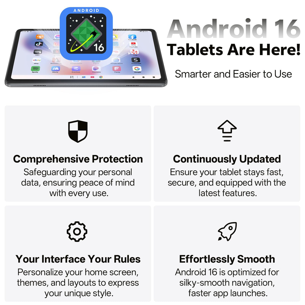 Sharecloud Android 16 tablet side profile and ports