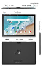 Close up of Zzb 10 inch tablet screen quality