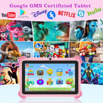 Side profile of Trayoo pink toddler tablet