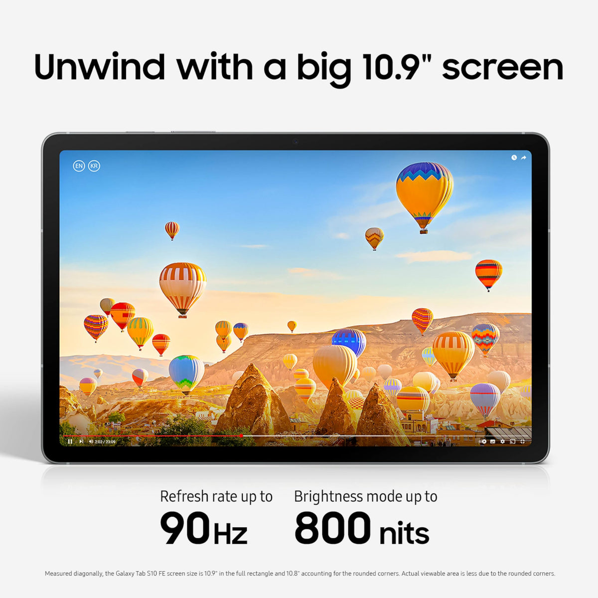 Samsung Galaxy Tab S10 FE 128GB side profile showing slim design
