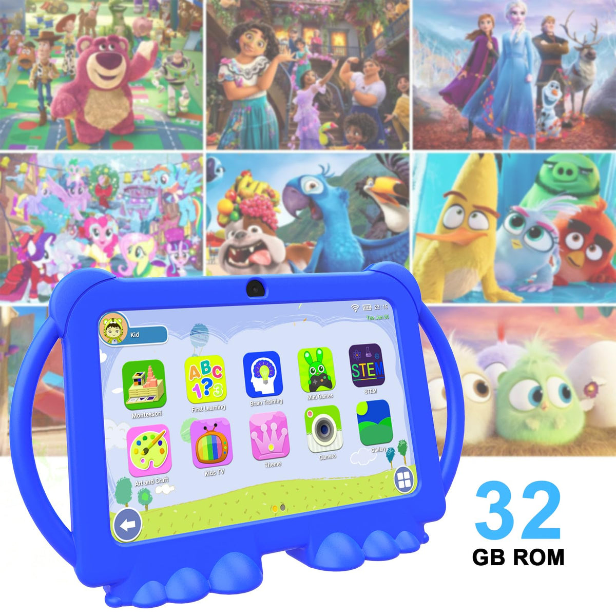 Hottablet kids tablet side profile with ports