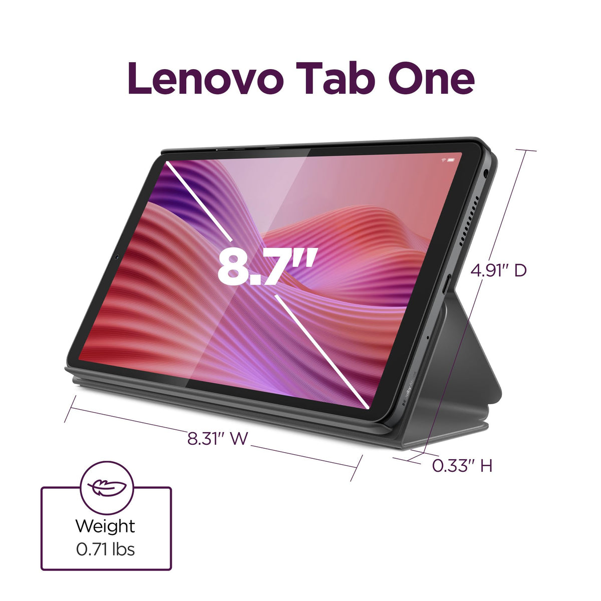 Lenovo Tab One tablet showing Android 14 interface