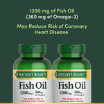 Back label of Nature's Bounty 1200 Milligrams fish oil showing EPA and DHA ingredient facts