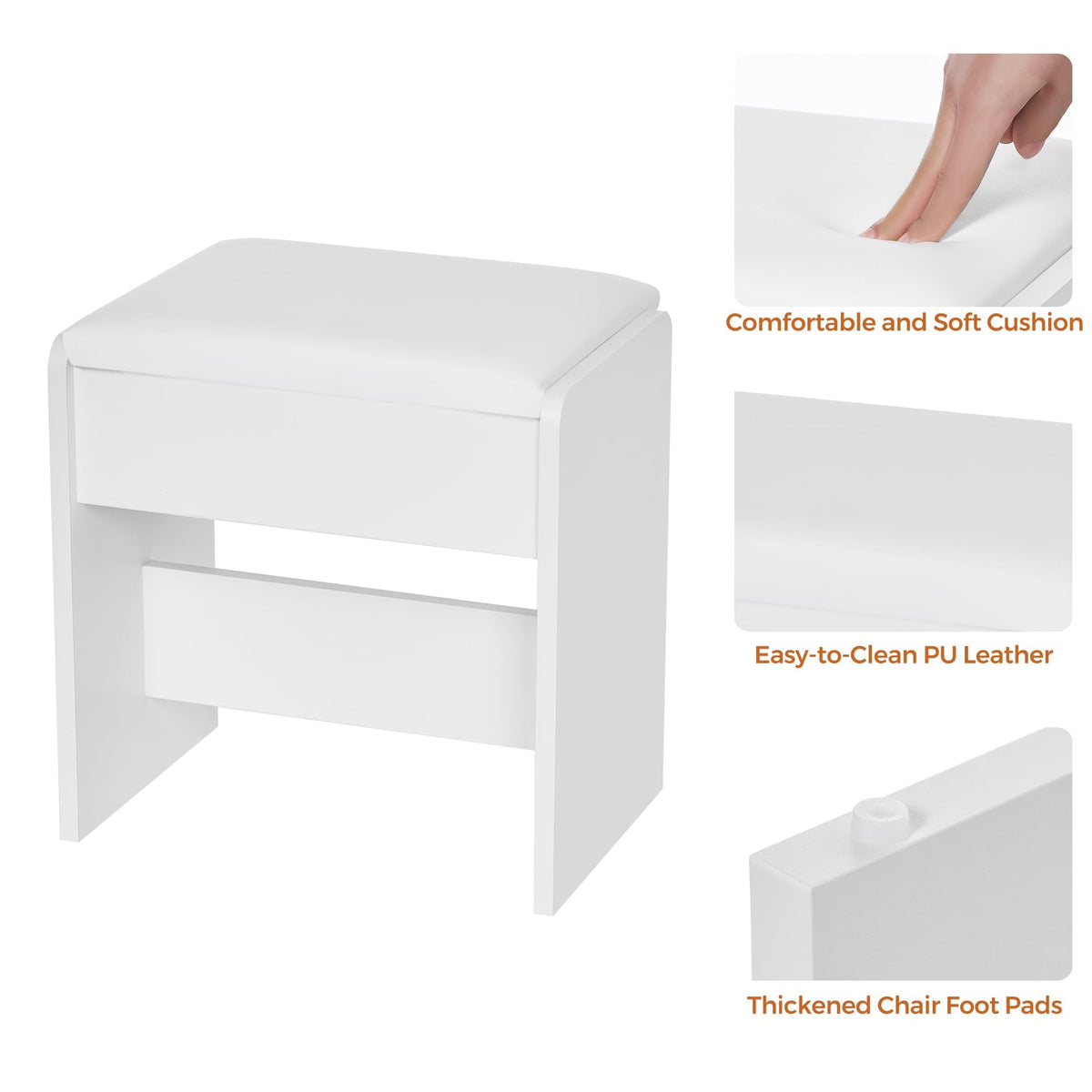 ANWBROAD modern beauty station with complete dimension markings and labeled assembly components view