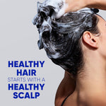 Close up view of the twin pack packaging for the color safe anti dandruff formula.