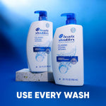 Product packaging showing the long lasting protection features against scalp itch and oil.