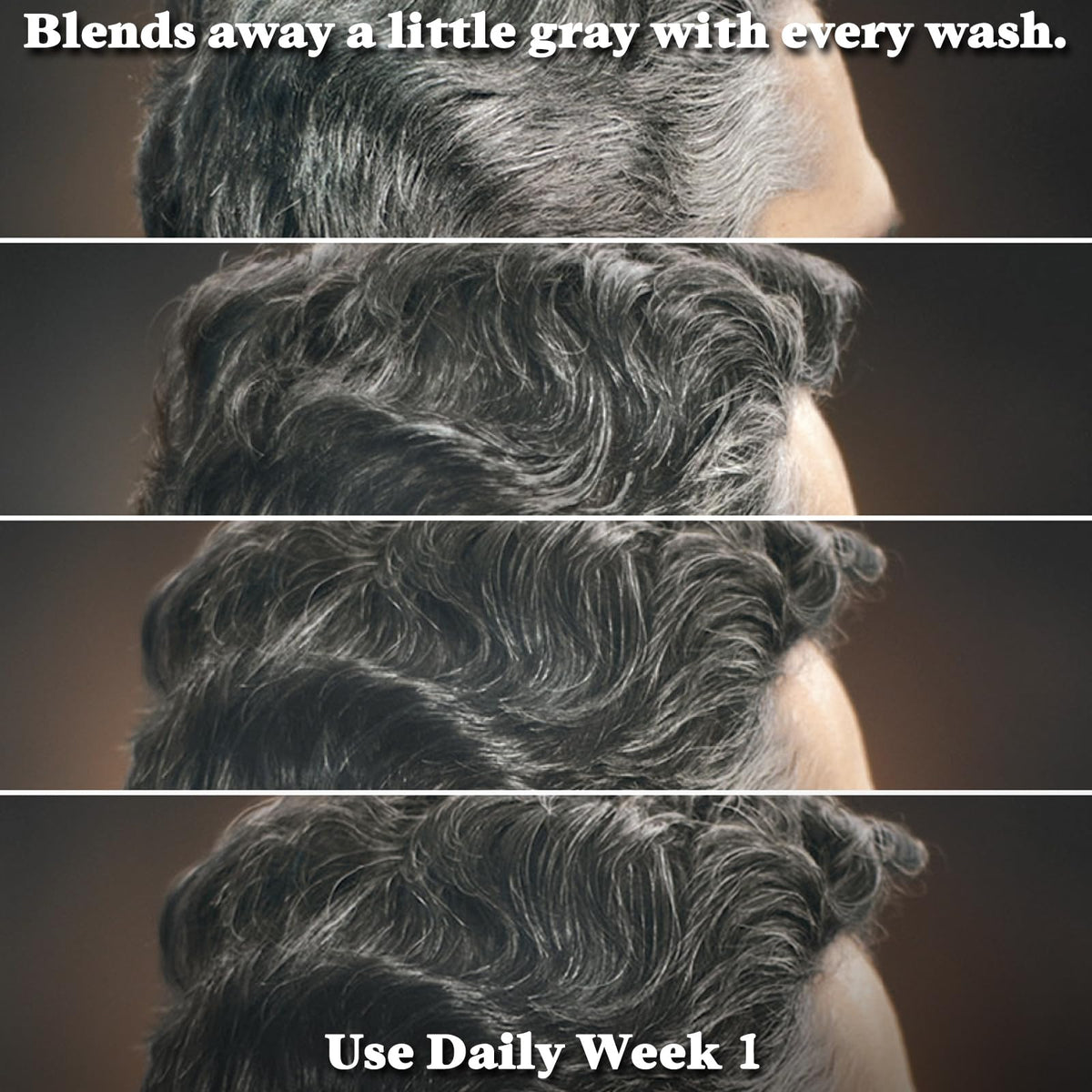Back label of Control GX Grey Reducing Shampoo showing directions for use and ingredients list.
