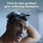 Top angle view of the authentic USA imported Just For Men grey reducing product packaging.