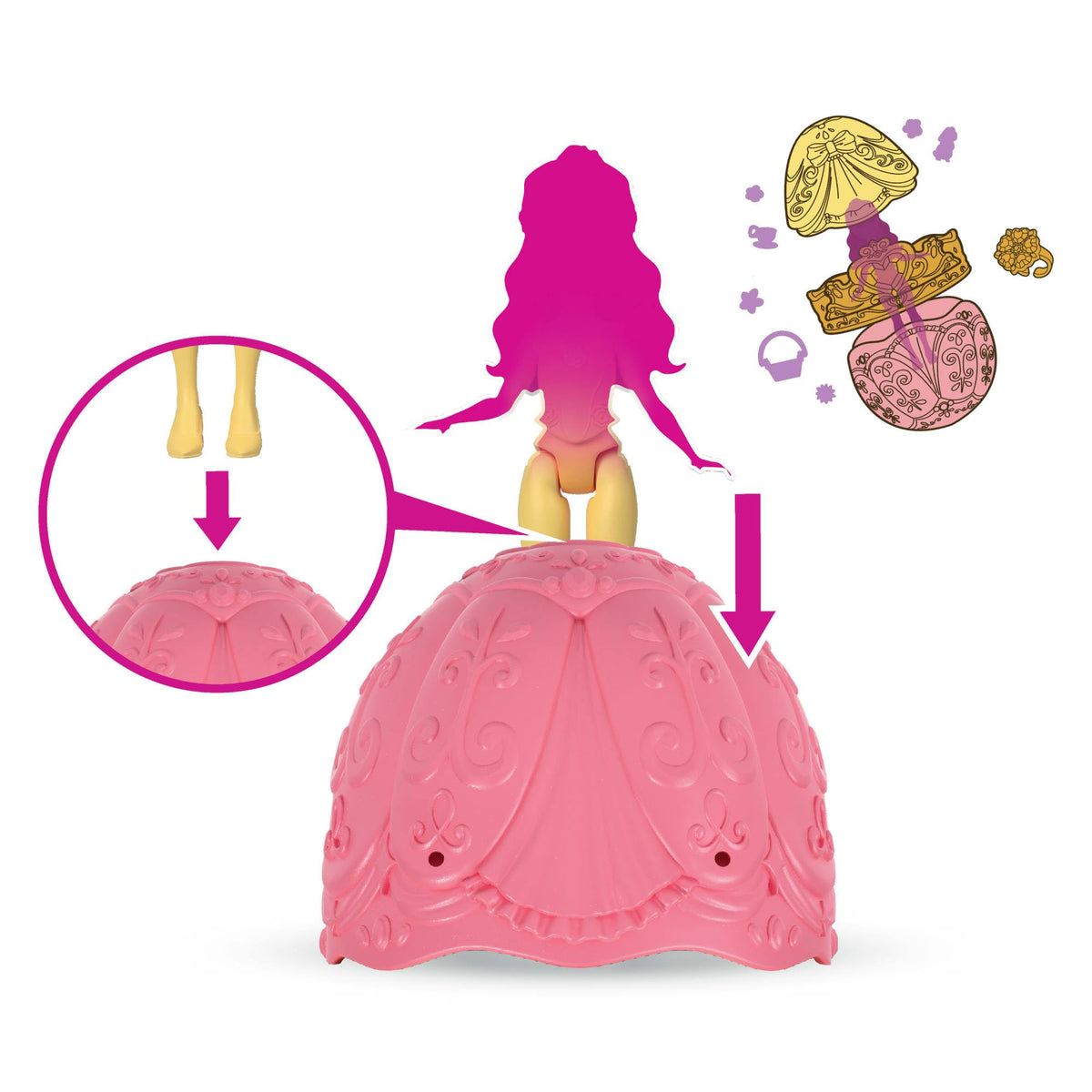 Child wearing the toy tiara and ring included in the Disney Princess surprise egg