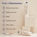 Creamy white texture of Embryolisse Lait-Crème Concentré squeezed out on a clean surface highlighting its rich consistency