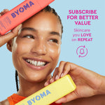 Byoma non-comedogenic alcohol-free skin barrier restoration cream label information closeup