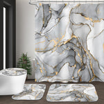 Close up view of the cushioned non slip grey marble bath rug showing the soft velvet texture.