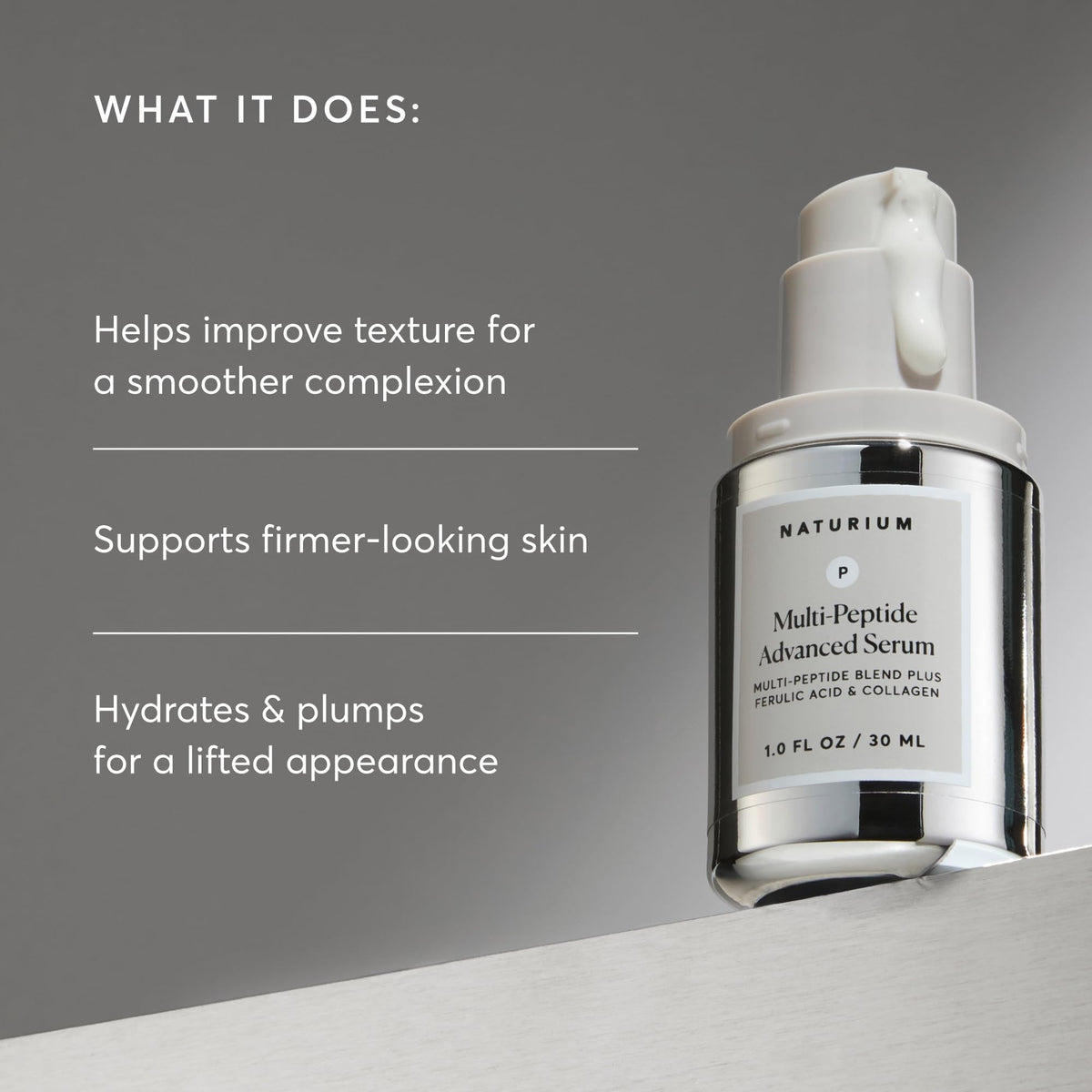 Naturium anti-wrinkle copper peptide serum bottle on a clean background