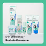 Peach Slices Snail Rescue Blemish Busting Toner clear liquid swatch demonstrating fast-absorbing hydration