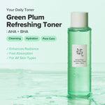 Beauty of Joseon Green Plum Refreshing Facial Essence packaging displaying Korean skincare ingredients