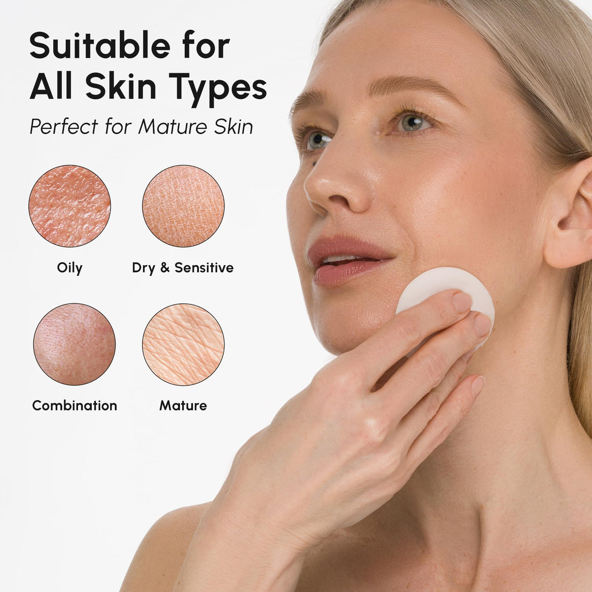 MAREE glycolic acid toner being applied to a cotton pad for Indian skincare routine